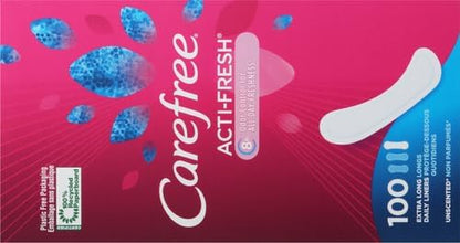 Carefree Panty Liners, Extra Long Liners, 100ct (Packaging 2)