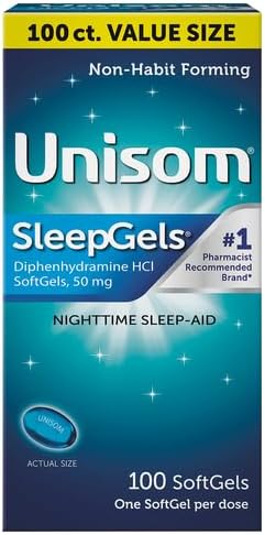 Unisom Nighttime Sleep-Aid Gels, Diphenhydramine HCI 50mg, 100 100 Count