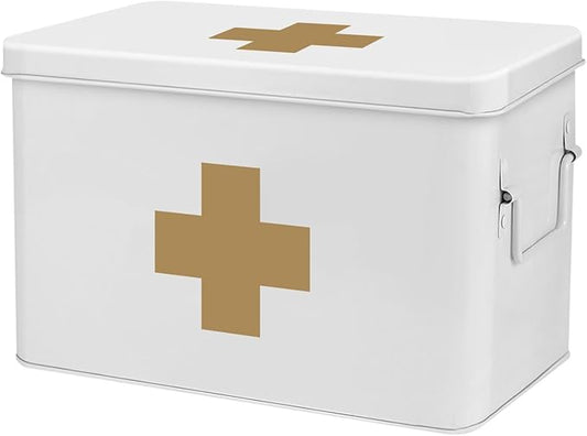 Flexzion First Aid Box Organizer Empty 13" White