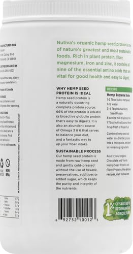 Nutiva Organic Cold-Pressed Raw Hemp Seed 16 Oz, 30 Approved,