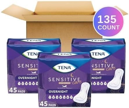 TENA Intimates Overnight Incontinence Pads 135 Count (3 Packs 45)