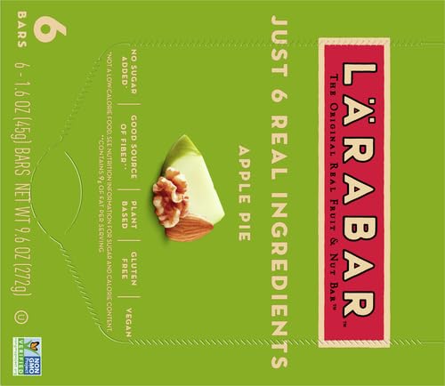 Larabar Apple Pie, Gluten Free Vegan Fruit & Nut Bars, 1.6 oz bars, 6 ct
