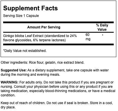 Swanson Ginkgo Biloba Extract 24% 60 240 Capsules 3 Pack