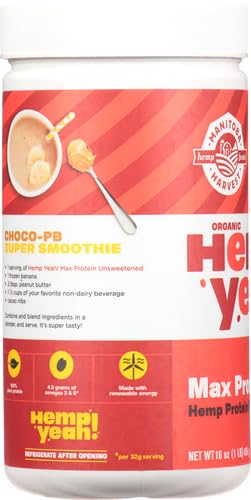 Manitoba Harvest Hemp Yeah! Organic Max 16oz; with 20g protein 4.5g Omegas 3&6 per
