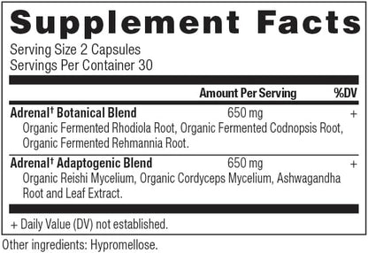 Adrenal Support with Ashwagandha Supplement by 1300mg, 60 60 Capsules