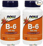 NOW Supplements, Vitamin B-6 (Pyridoxine HCl) 100 mg, Cardiovascular Health*, 100 Veg Capsules (Pack of 2)