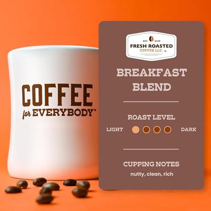 Fresh Roasted Coffee, Breakfast Blend, Light Roast, 24 Pods for K Cup Brewers