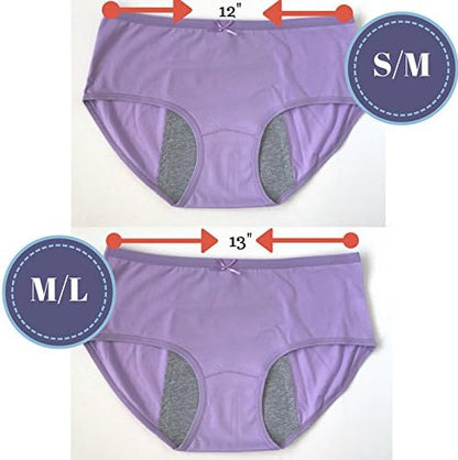 Luna Cup Period Menstrual Panties, Set 3, and 2 Washable (3 M/L 2 Pads)
