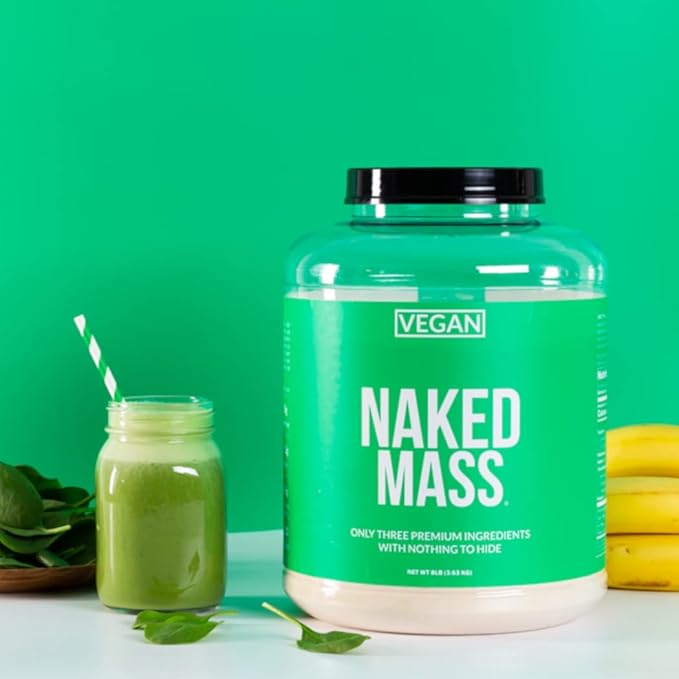 NAKED Mass - Chocolate Vegan Weight 8Lb Bulk, 1,280 Calories 11 Servings