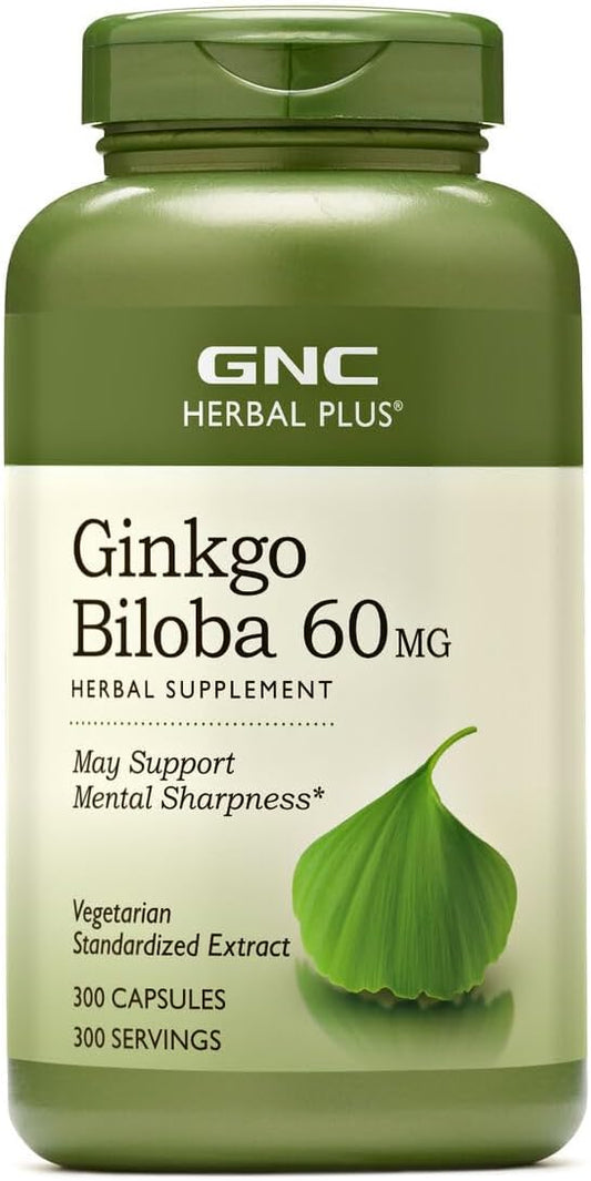 GNC Herbal Plus Ginkgo Biloba 60 MG 300 Capsules