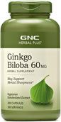 GNC Herbal Plus Ginkgo Biloba 60 MG 300 Capsules