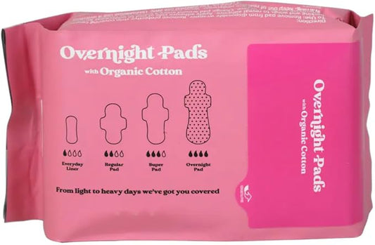 Organic Cotton Overnight Pads, 6 Count,