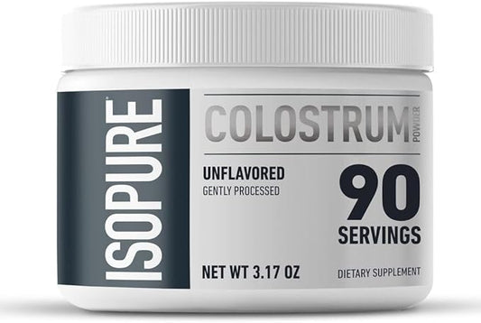Bundle of Isopure Bovine Colostrum Supplement 90 Servings 25g Protein, 16 Servings, 1 Pound