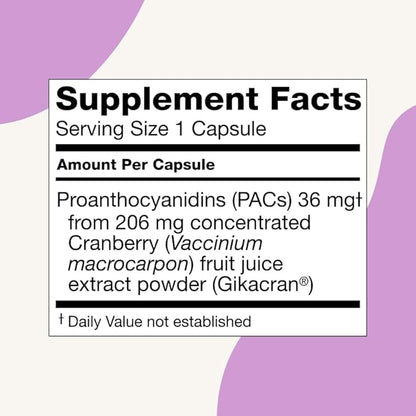 ellura 36mg Clinically Proven Soluble, Bioactive PACs – 100% Concentrated Cranberry Fruit Juice Extract, for UTI Support & Urinary Tract Health, 90 Capsules.
