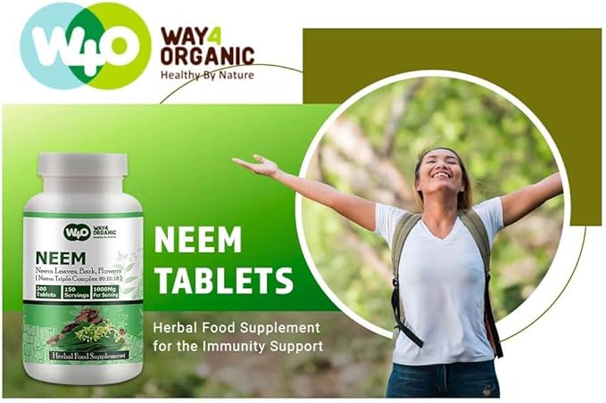 Neem Triple Complex (80:10:10) - 300 Tablets, 150 Serving, 1000 Mg 2)