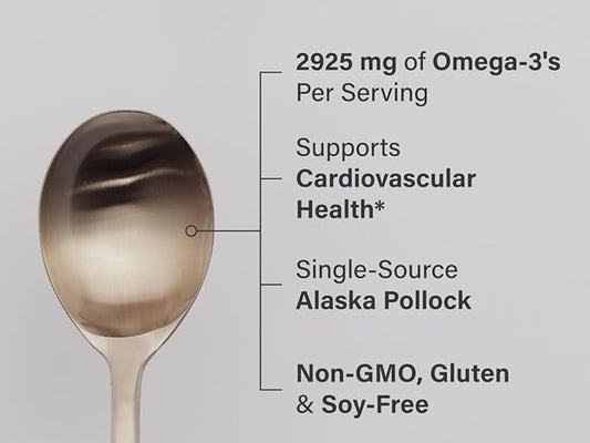 Sports Research® Omega-3 Fish Oil 4685mg - Sourced from Wild Caught Alaska Pollock - Natural Lemon Flavor, MSC Certified Sustainable - 8oz (48 Servings)