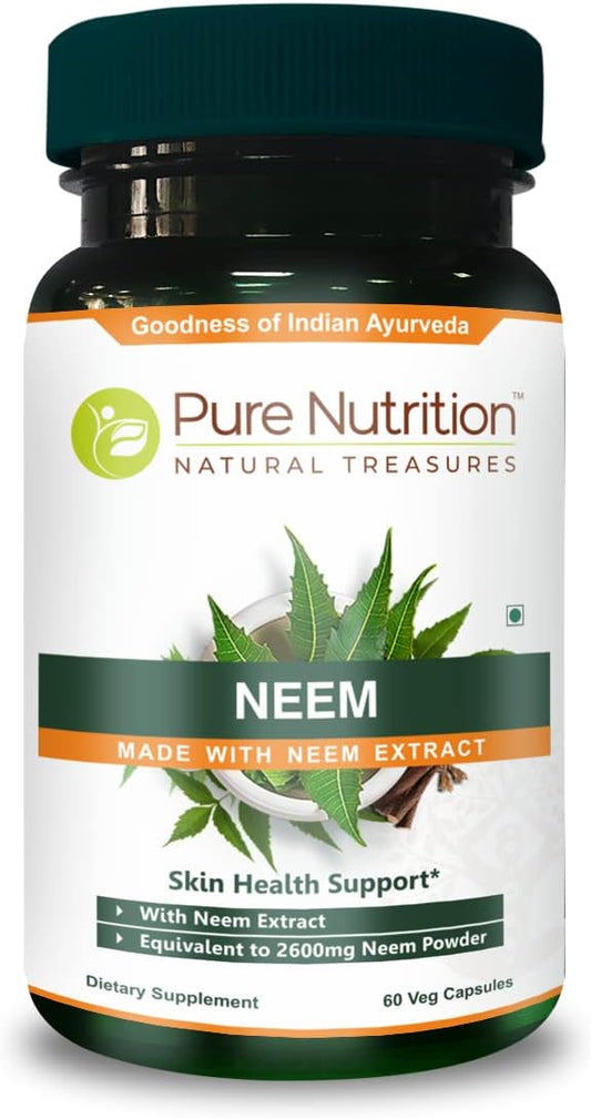 Pure Nutrition Neem Capsules 700mg, 60 2600mg Neem