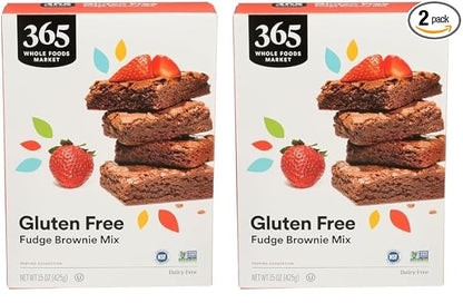 365 by Whole Foods Market, Gluten Free Brownie Mix, 15 Ounce (Pack of 2)