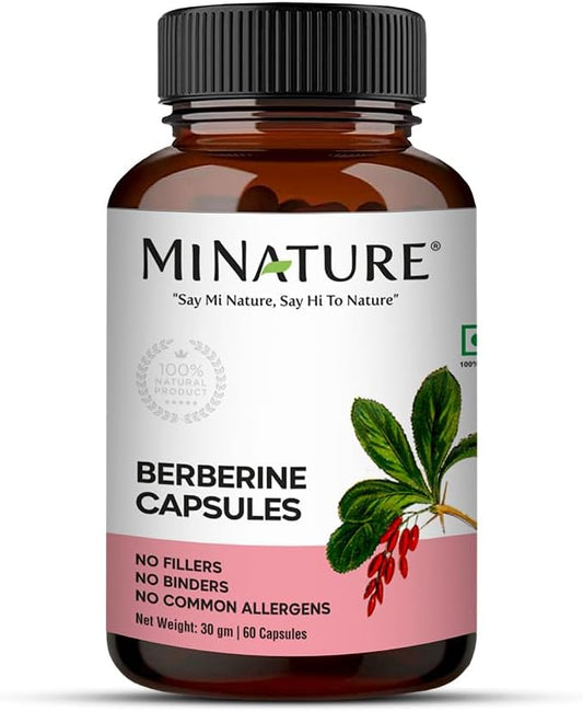 minature Berberine Capsules |60 Veg Capsules, 1Month Supply, 30g| Pure