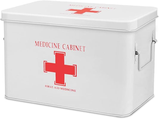Flexzion First Aid Box Organizer Empty 13" White