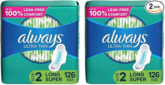 Always Ultra Thin Feminine Pads 2, 126 126 Count 2)