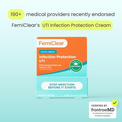 FemiClear Infection Protection Vulva Cream, Protection Against Urinary Tract Infections and Recurring UTIs, Made with Natural Ingredients, Homeopathic Feminine Care