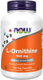 NOW Supplements, L-Ornithine (L-Ornithine Hydrochloride) 500 120 Veg