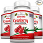 Non GMO Cranberry Concentrate Supplement Pills for Urinary Tract Infection UTI. Equals 12600mg Cranberries. Triple Strength Kidney Bladder Health for Men & Women. Easy to Swallow Softgels, 3 Bottles