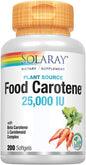 Solaray Food Carotene, Vitamin A as 25000IU Carotenoids (076280041217) (200 (200 CT)