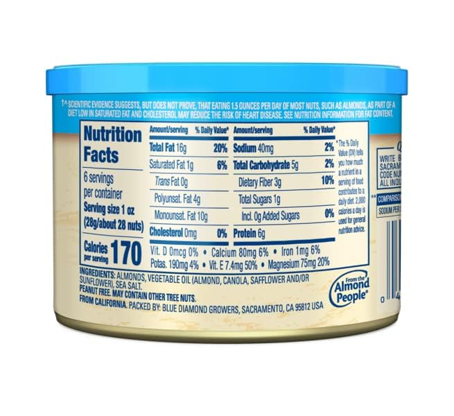 Blue Diamond Almonds, Lightly Salted, Low 6 Ounce