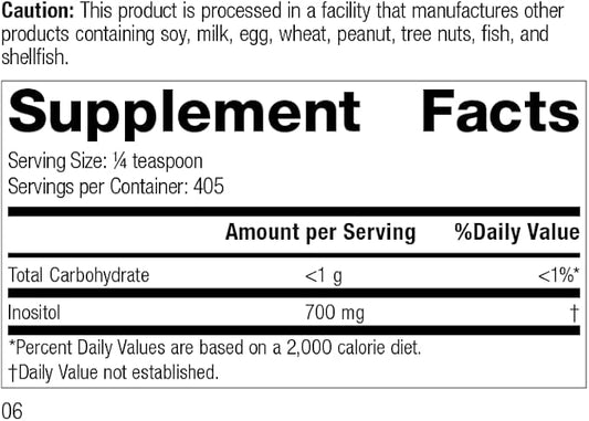 Standard Process Inositol Powder - Whole Food Nervous System Supplements, Heart Health and Liver Support with Inositol Powder - Vegetarian, Gluten Free - 10 Ounce Powder