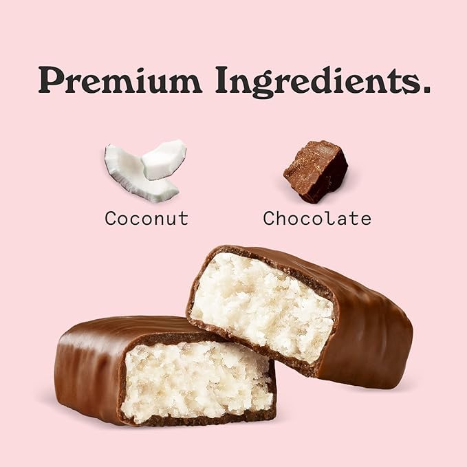 NICKS Coconut Keto Chocolate Candy Bars No Added Sugar 160 Calories, 3.0 Net carbs, Gluten Free Sweets Low carb Candy Snack Bar (Multipack 15x40g)