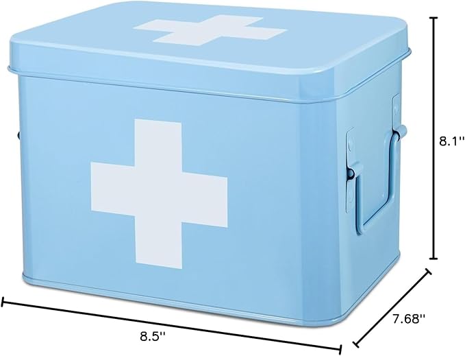 Flexzion First Aid Box Organizer, Empty 8.5 Inch