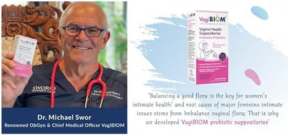 Biom Vaginal Probiotic Suppository: Natural Vaginal pH and Odor Control Regimen; Balance and Nourishes Vaginal Microbiome; No Parabens, Fragrance-Free (30)