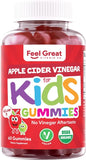 Organic Kids Apple Cider Vinegar Gummies by Feel Great Vitamins | Rich in Digestive Enzymes & Natural Antioxidants for Gut Health | Kids Gummy Supports Healthy Nutrient Absorption | 60 Day Supply