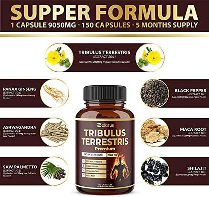 Tribulus Terrestris Supplement for Men & 9050mg Per 5-Month Supply