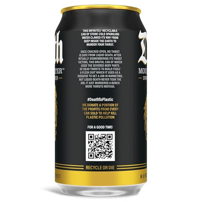 Liquid Death, Sparkling Mountain Water, 18-Pack (12oz Cans), Real Mountain Source