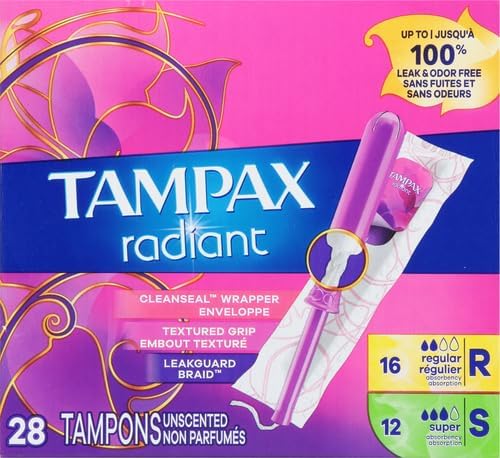 Tampax Radiant Tampons Multipack with Leakguard 28 Count 2)