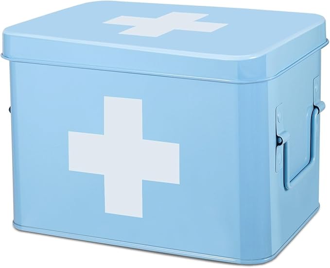 Flexzion First Aid Box Organizer, Empty 8.5 Inch
