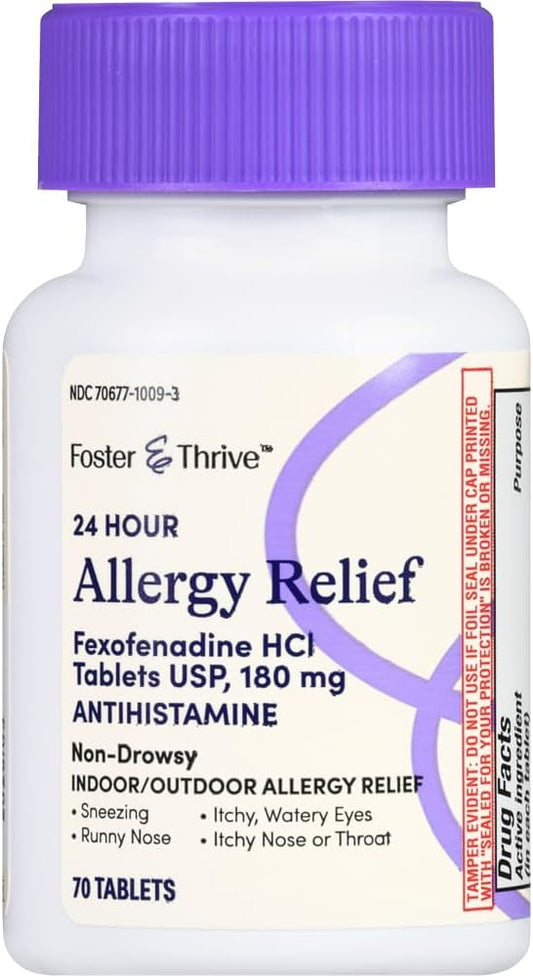 Foster & Thrive 24 Hour Allergy 70 Tablets, 180 mg