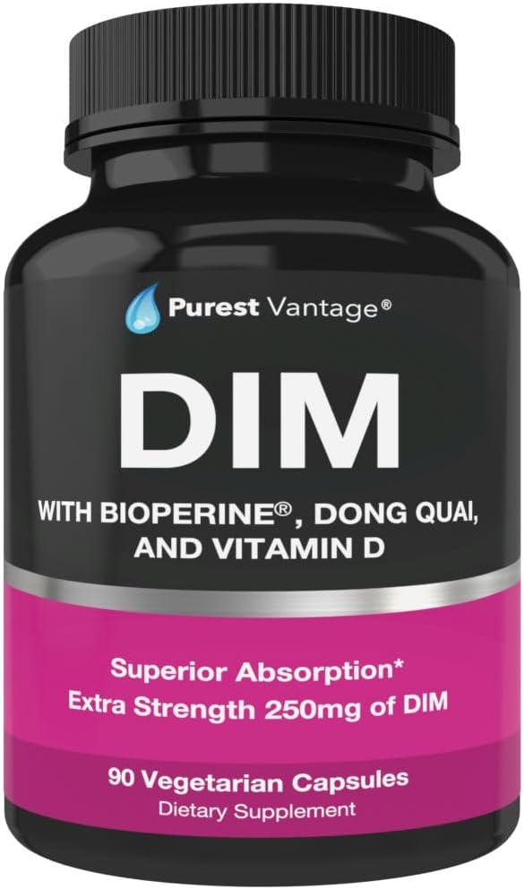 Pure DIM Supplement 250mg Diindolylmethane Plus 90 Vegetarian