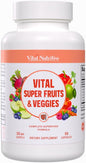 Vital Super Fruits & Veggies - Daily Superfood Capsules for Adults - Fruit and Veggies Supplement to Boost Immunity & Energy - 2-in-1 Formula for Overall Wellness - Fruit and Vegetable Capsules