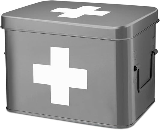 Flexzion First Aid Box Organizer, Empty 8.5 Inch