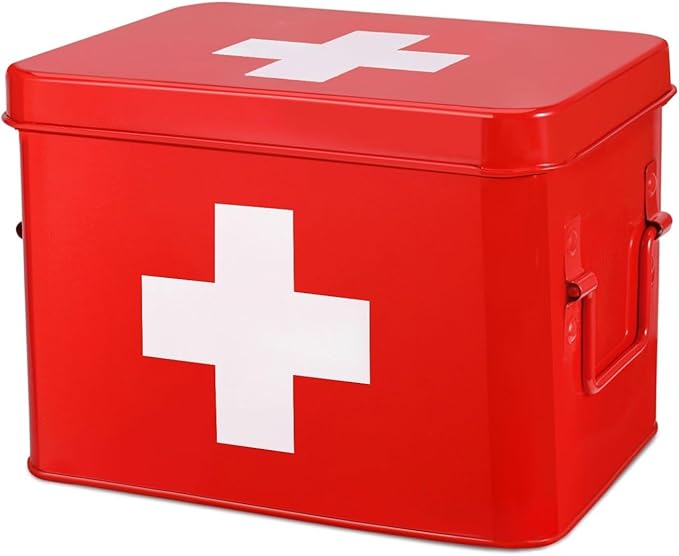 Flexzion First Aid Box Organizer, Empty 8.5 Inch