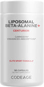 Codeage Liposomal Beta-Alanine Supplement, CarnoSyn Beta 1600 mg, 2-Month Supply, 180 Capsules