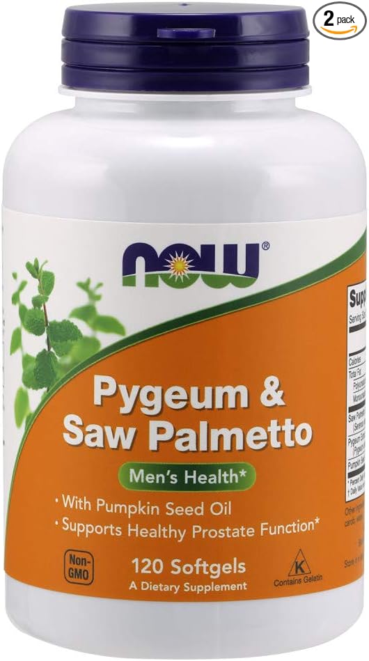 NOW Foods Pygeum & Saw Palmetto 120 Softgel (Pack of 2)