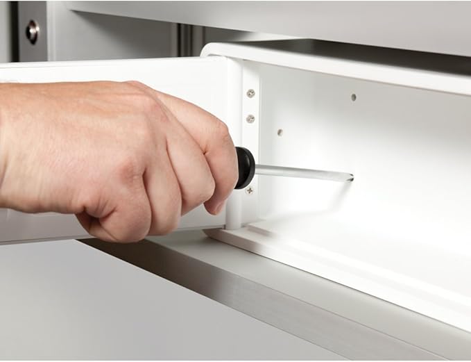 Medicine Safe-Barrel Key Lockbox, White