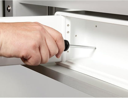 Medicine Safe-Barrel Key Lockbox, White