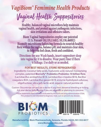 Biom Vaginal Probiotic Suppository: Natural Vaginal (5 Count)