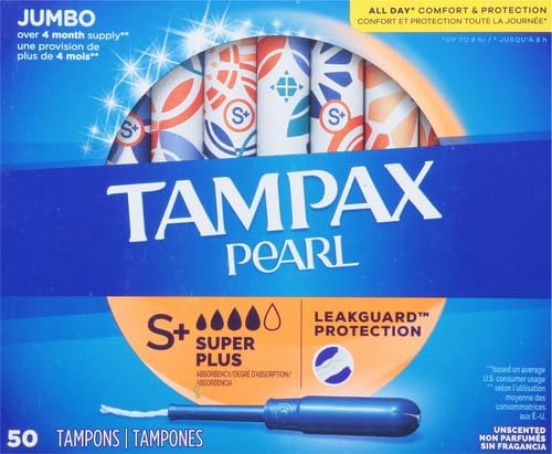 Tampax Pearl Tampons Super Plus Absorbency, 50 Count 2)